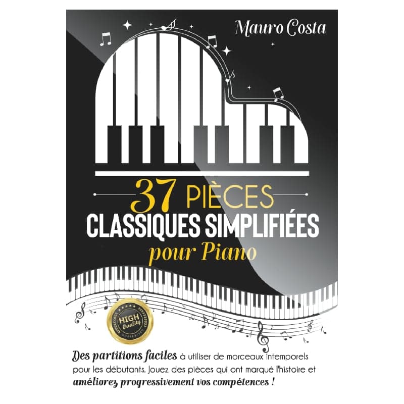 37 pièces classiques simplifiées pour piano partitions débutants