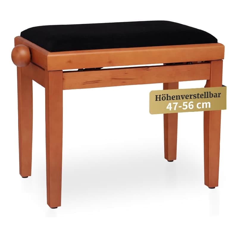 Classic Cantabile Banc de Piano en hêtre – Banc de piano en bois