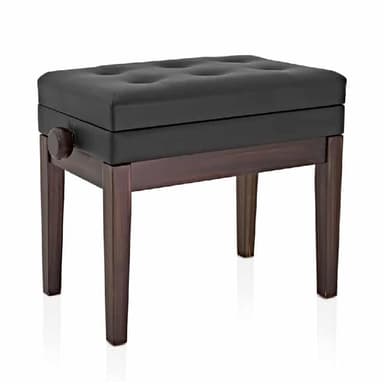 Gear4music Tabouret de piano en palissandre avec rangement
