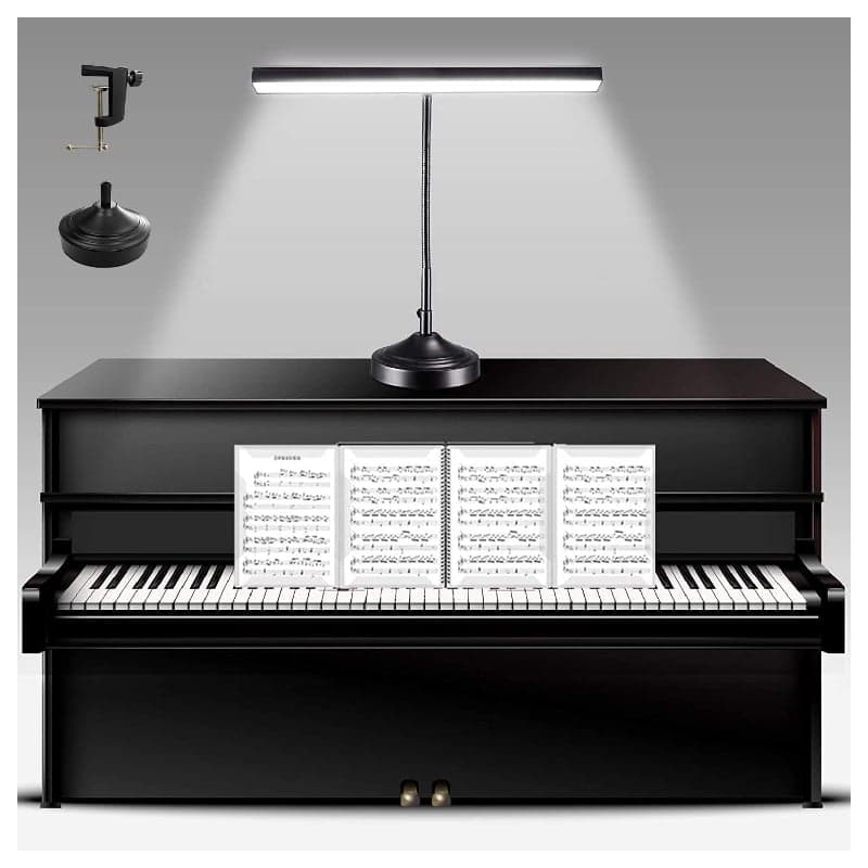Lampe de piano LED base et pince – Éclairage pupitre réglable