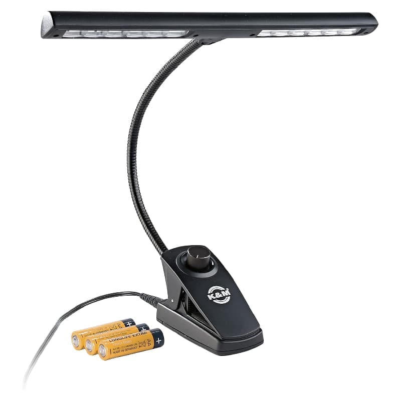 Lampe pour pupitre K&M 12295 LED dimmable – clip noir 30 cm
