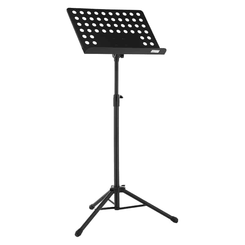 Pupitre d’orchestre en métal pliable, plateau perforé réglable