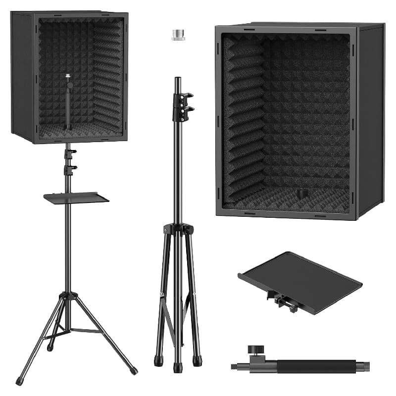 Cabine vocale TONOR – Bouclier d’isolation micro avec trépied