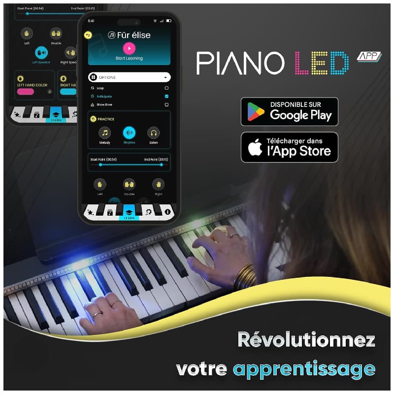 Piano LED Plus 2026 : Système LED d’apprentissage piano