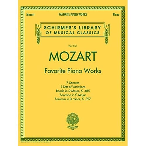 Mozart Favorite Piano Works, 12 pièces pour piano, édition Schirmer